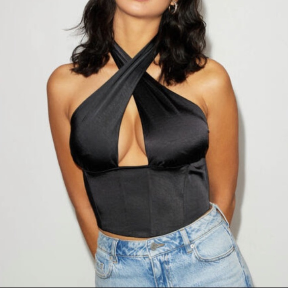 Satin Halter Bustier